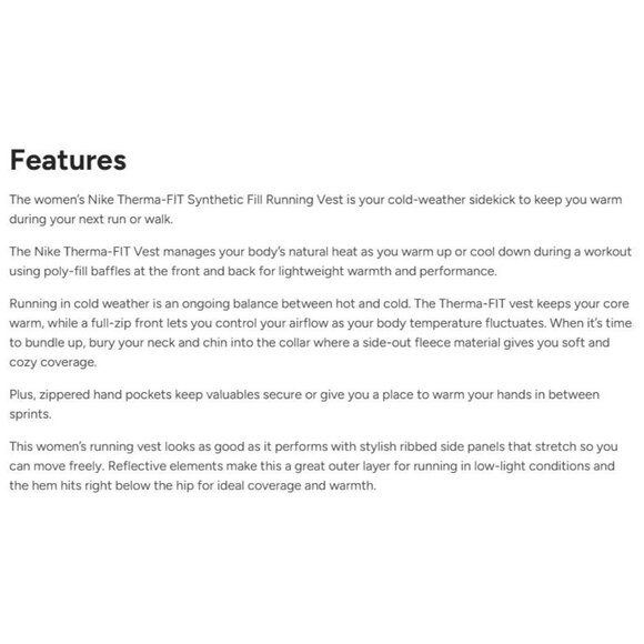 Nike Therma FIT Tan Running Hiking Vest DD6084-206 Women's Small NEW with Tags - Picture 6 of 16